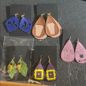 Faux leather earrings
